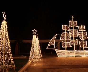 Christmas,Ship,At,Night.,In,The,Greek,Tradition,(,Especially
